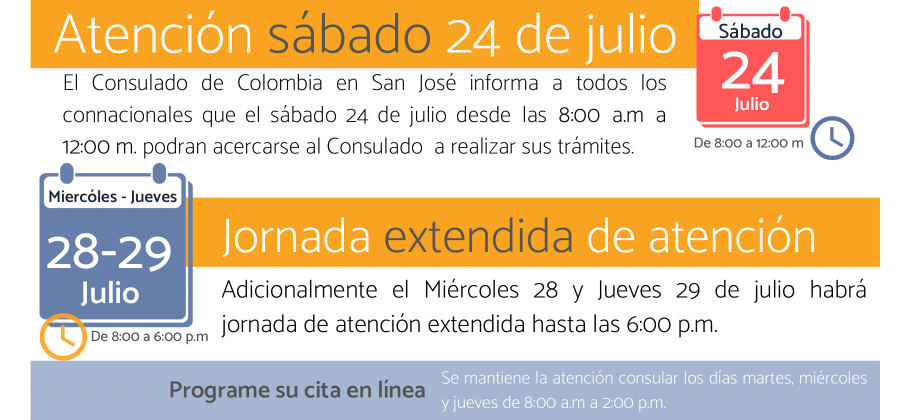 El Consulado de Colombia en San José realizará una jornada de atención consular