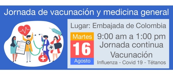 Colombianos en Costa Rica este 16 de agosto participe en la jornada de salud