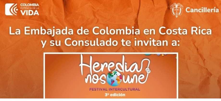 Embajada de Colombia en Costa Rica y su Consulado invitan al festival intercultural que se realizará el 14 de abril de 2024